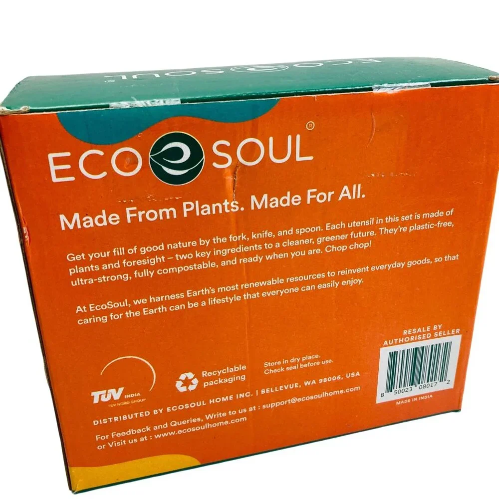 Eco Soul 350-Piece Wooden Cutlery Set 100% Eco-Friendly Biodegradable New